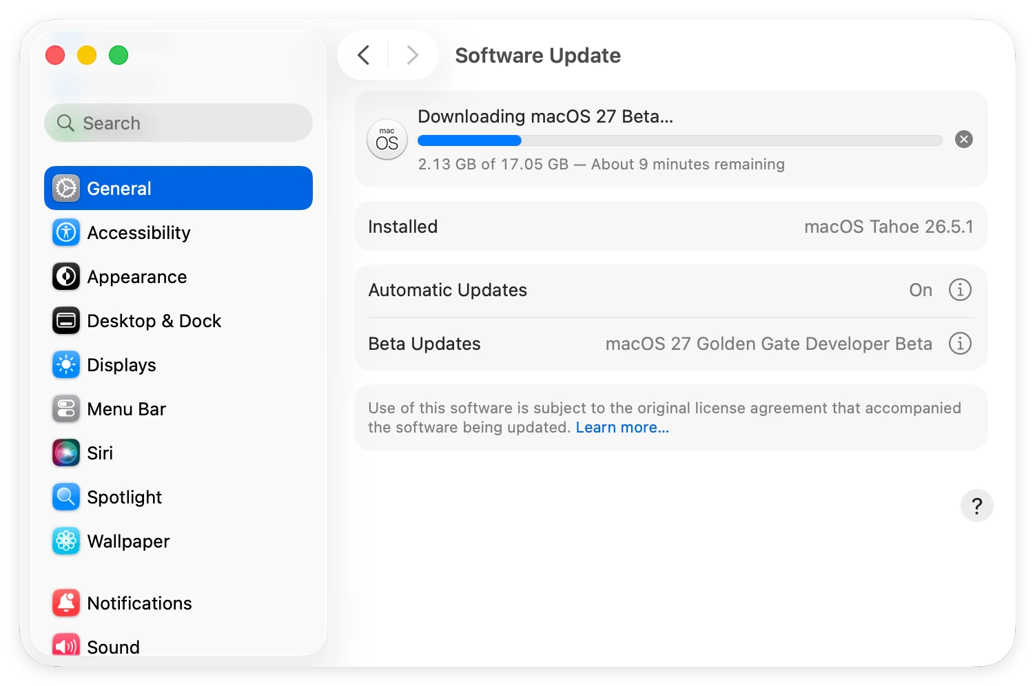 macOS Golden Gate developer beta