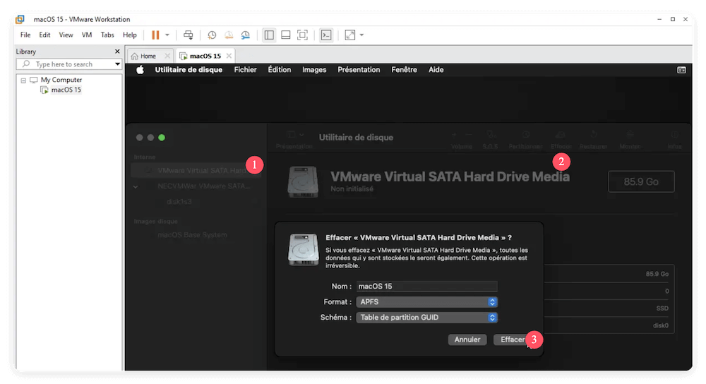 install macOS Sequoia on VMware on Windows