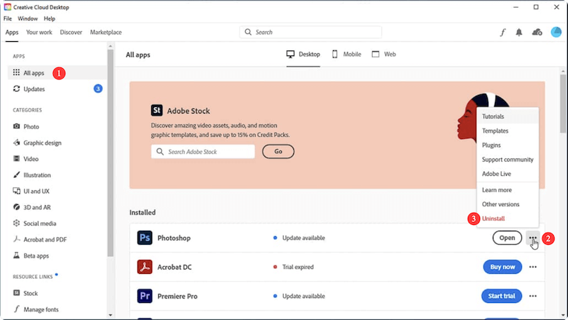 completely uninstall Photoshop