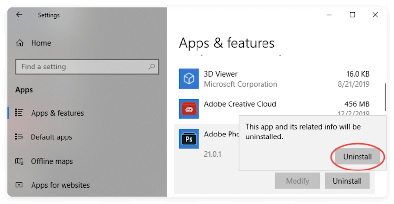completely uninstall Photoshop