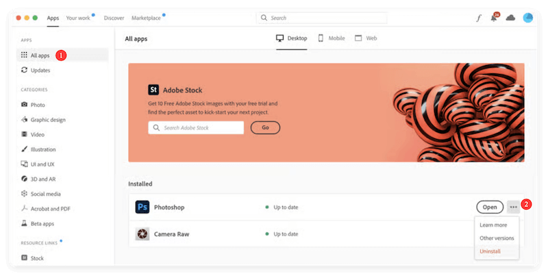 completely uninstall Photoshop