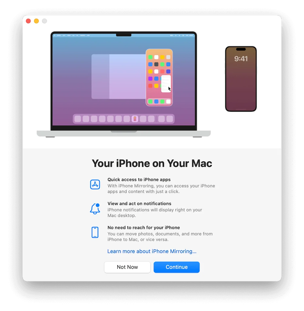 use iPhone Mirroring on Mac