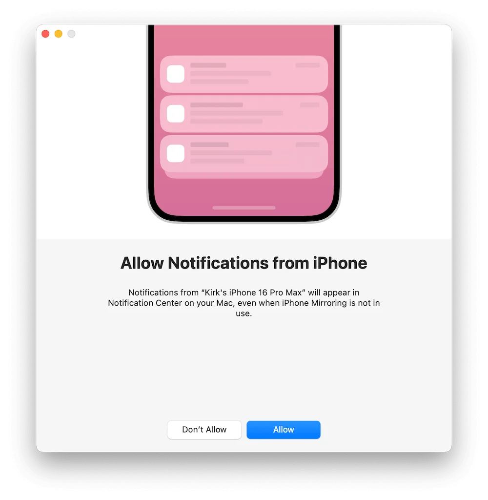 use iPhone Mirroring on Mac