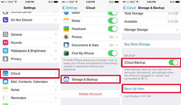 import data vida icloud backup