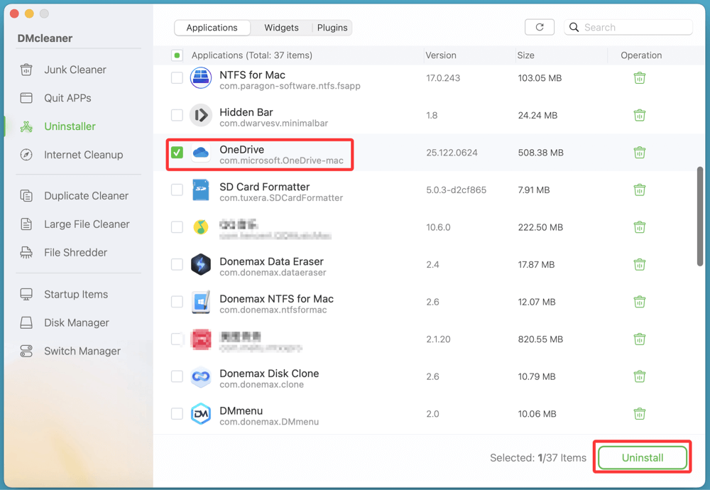 uninstall OneDrive on Mac