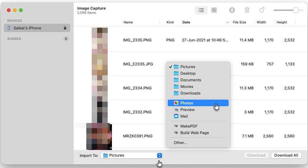 Use Image Capture on Mac