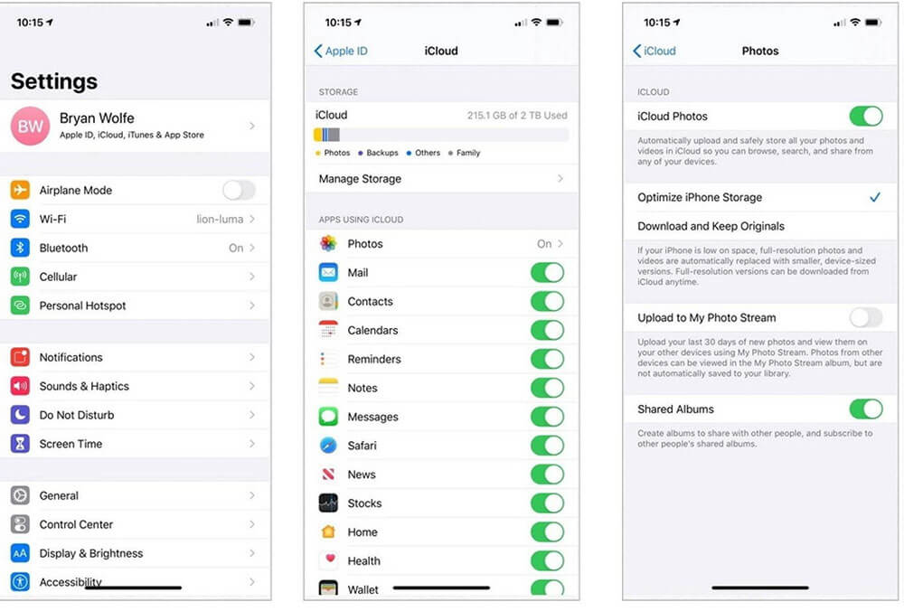 Move Pictures from iPhone to USB via iCloud