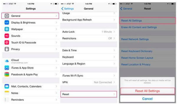Restart iPhone all settings