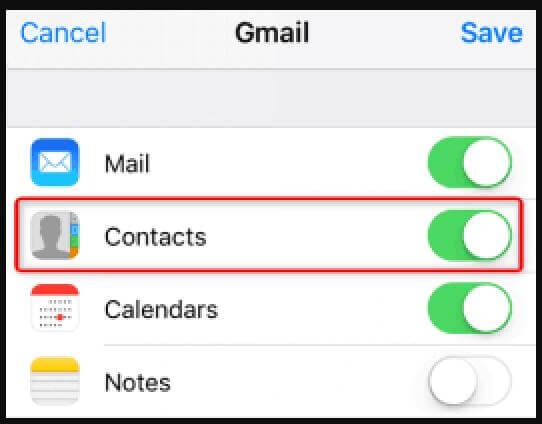 Transfer iPhone contacts with Google Gmail