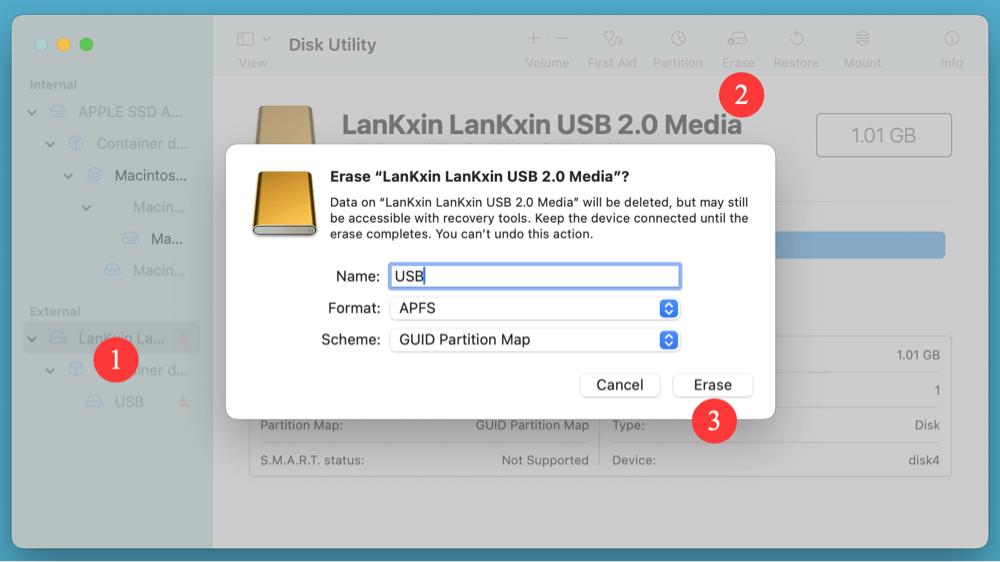 lock USB drive on Mac