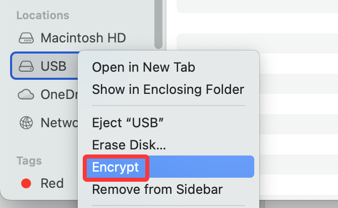 lock USB drive on Mac
