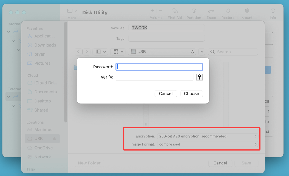 lock USB drive on Mac