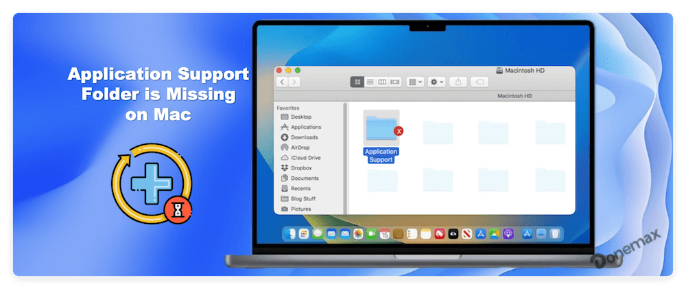 Application Support folder might be lost or corrupted