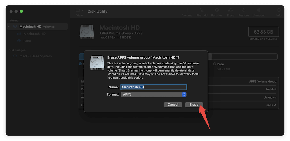 factory reset a MacBook