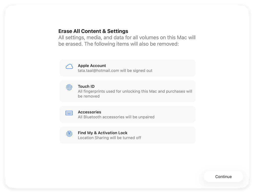 factory reset macOS Tahoe