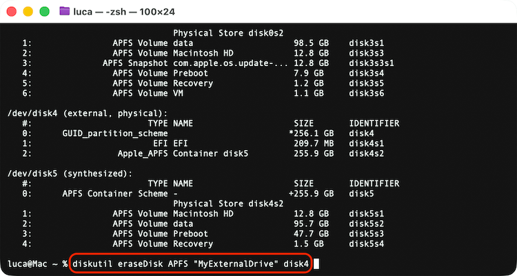 format external drive on macOS Tahoe