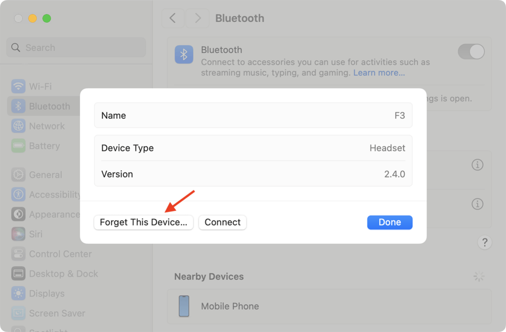 Unpair Bluetooth Devices