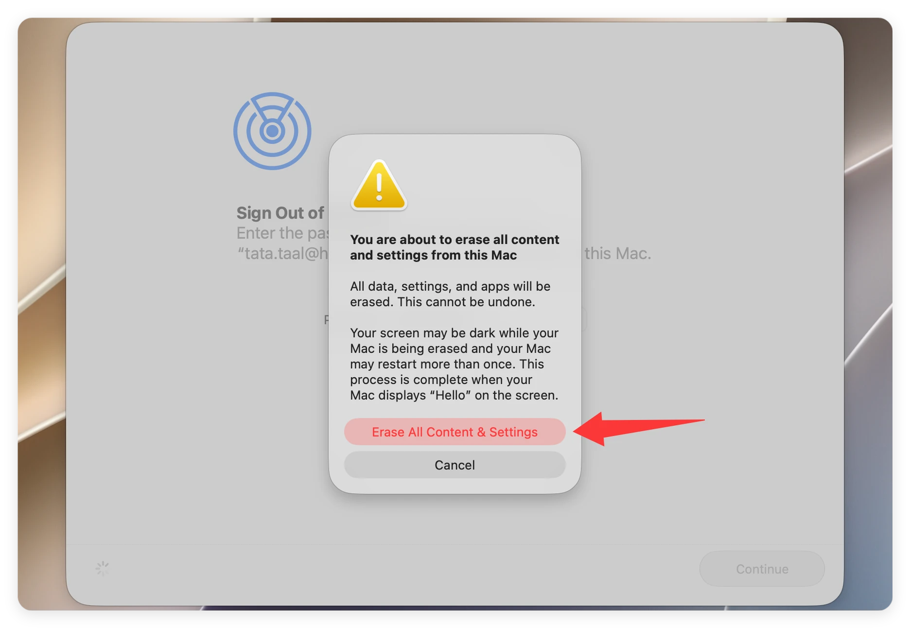 wipe hard drive on macOS 27 Golden Gate