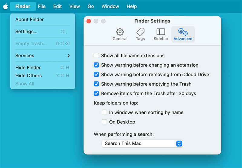Enable Warnings Before Emptying Trash