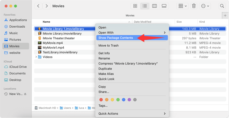 choose Show Package Contents