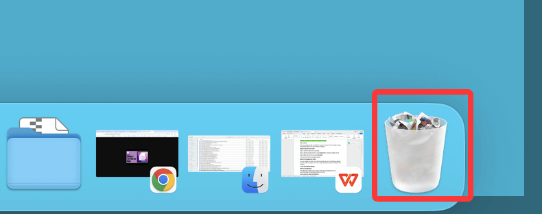 Click the Trash icon in your Dock