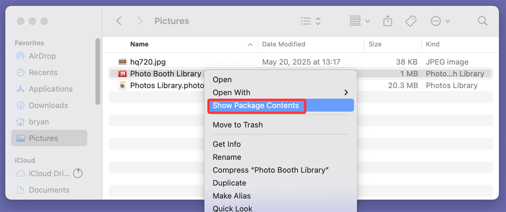 select Show Package Contents