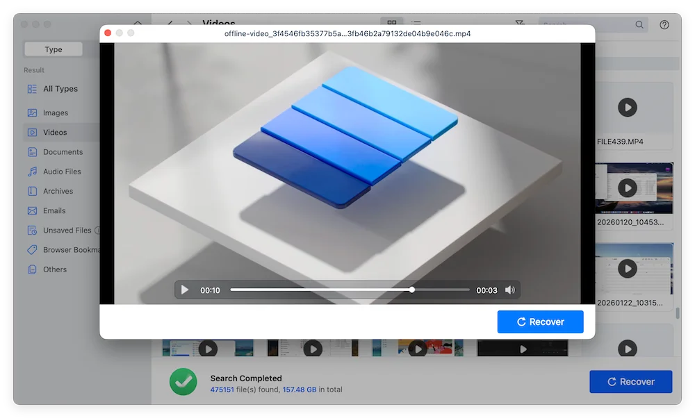 recover permanently deleted 4K videos on M5 Mac