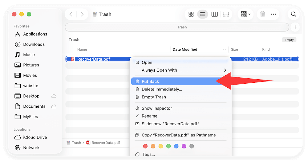 Recover deleted or lost PDF files on Mac