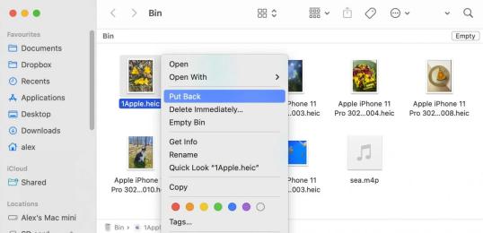 Pull back deleted photos from Mac trash
