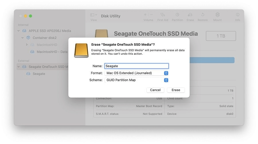 unformat Seagate drive on Mac