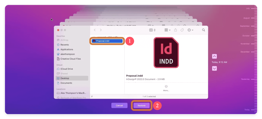 recover unsaved/deleted/lost InDesign files on Mac