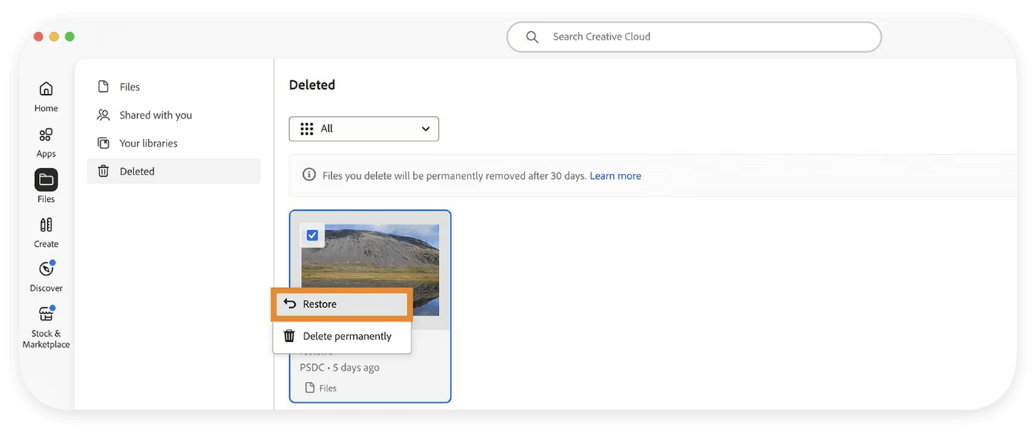 recover unsaved/deleted/lost InDesign files on Mac