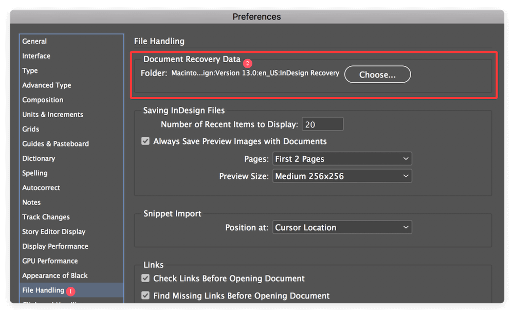 recover unsaved/deleted/lost InDesign files on Mac