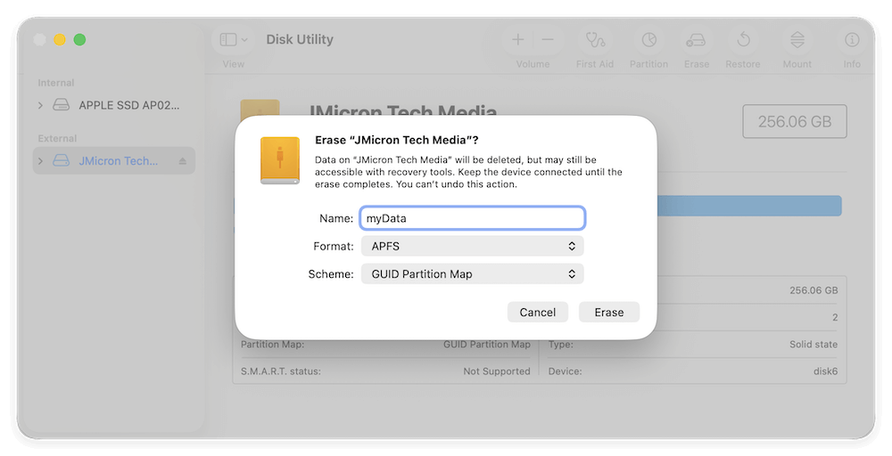 erase hard drive with Disk Utility on Mac