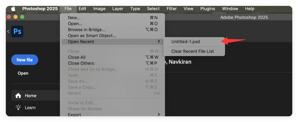 recover lost Photoshop files on Mac