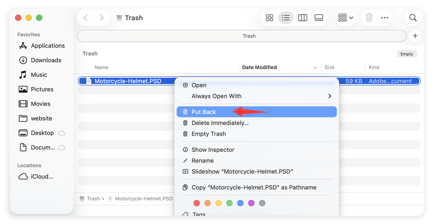 recover lost Photoshop files on Mac