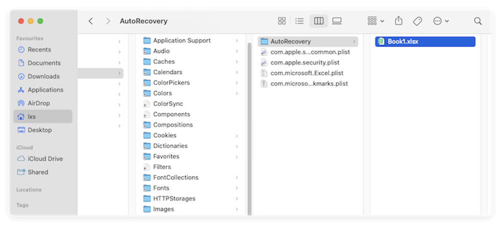 recover unsaved Excel file on Mac