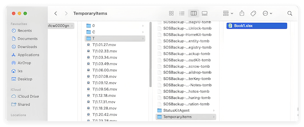 recover unsaved Excel file on Mac