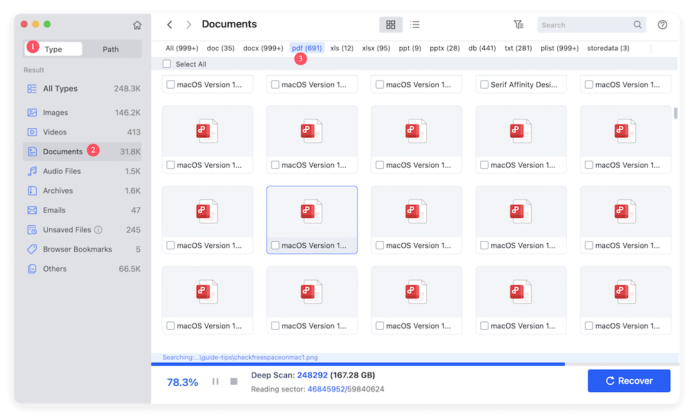 recover unsaved/lost pdf files on Mac