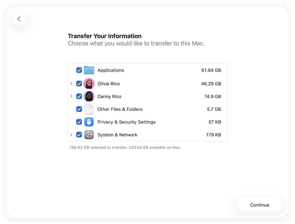 restore Mac from Time Machine