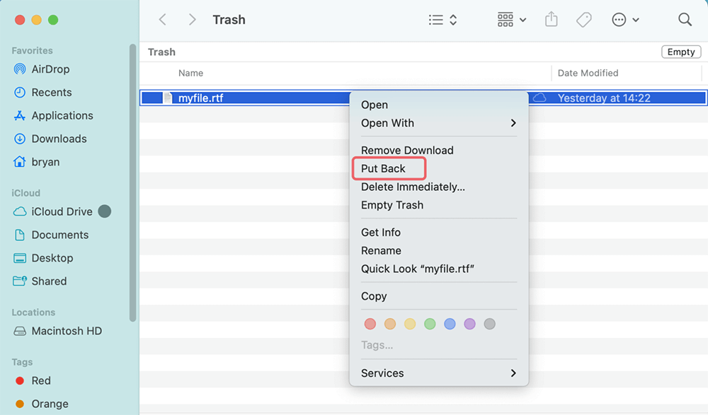 Recover deleted RTF files on Mac