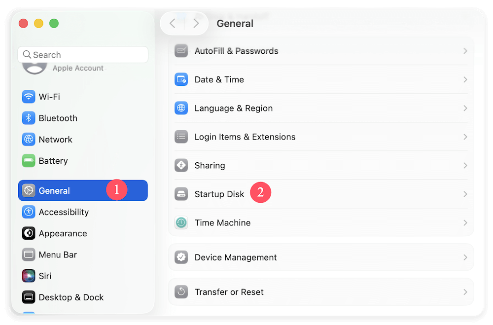 change Mac startup disk