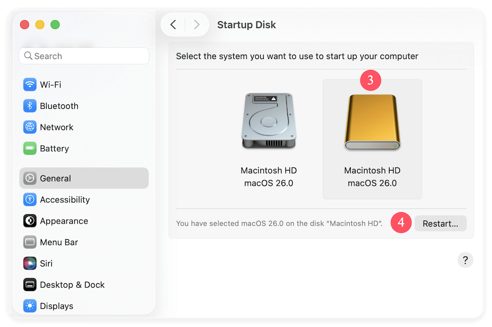change Mac startup disk