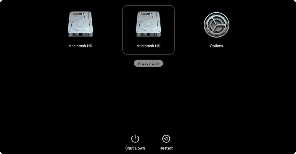 change Mac startup disk