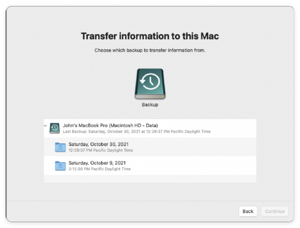 clone data from old Mac to macOS Tahoe