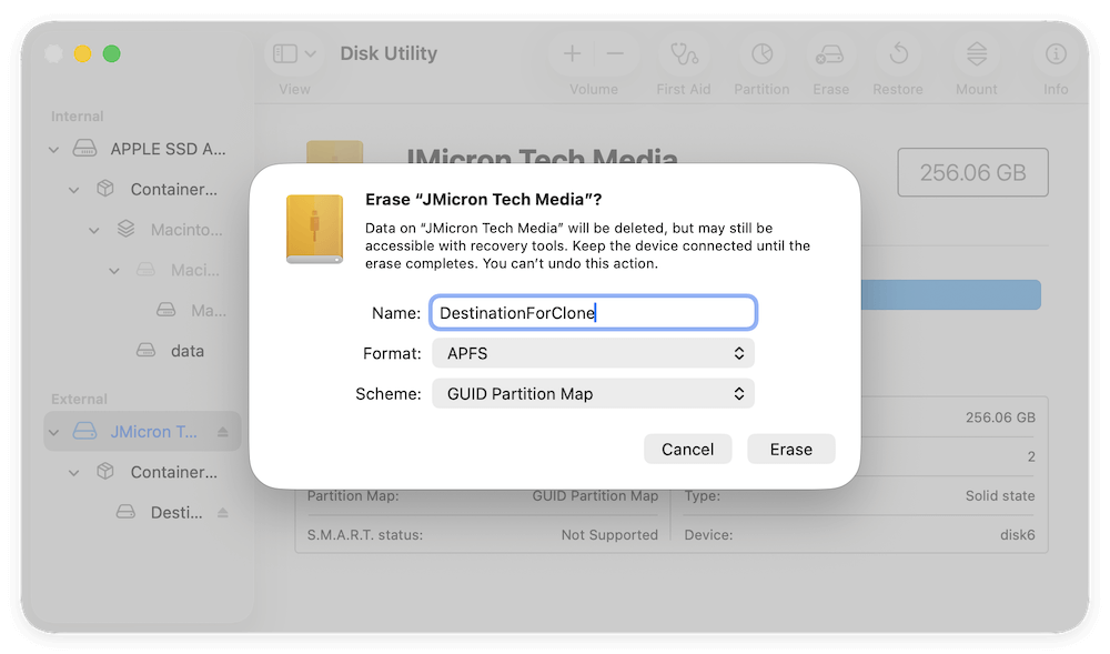 clone disk on M5 chip Mac
