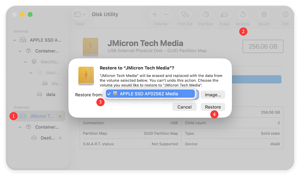 clone disk on M5 chip Mac