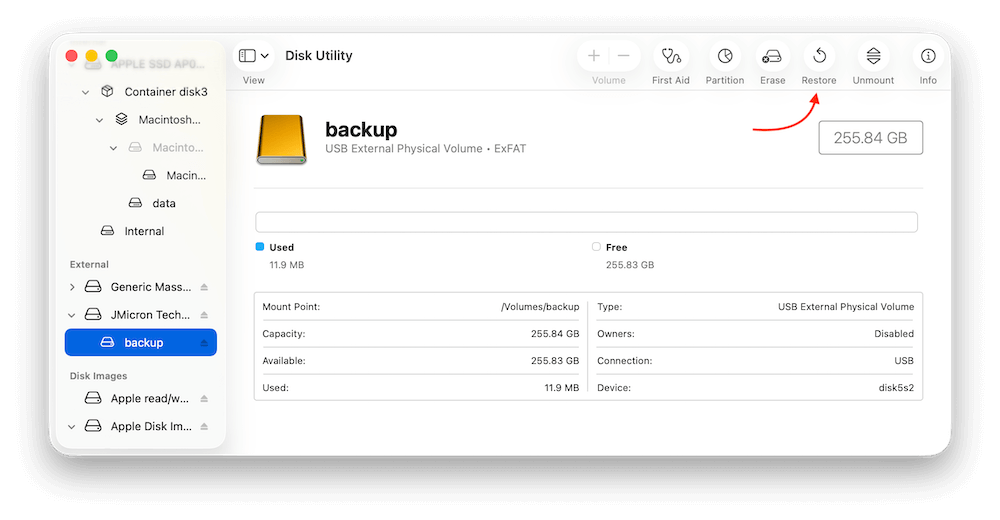 clone HFS/HFS+ hard drive on Mac