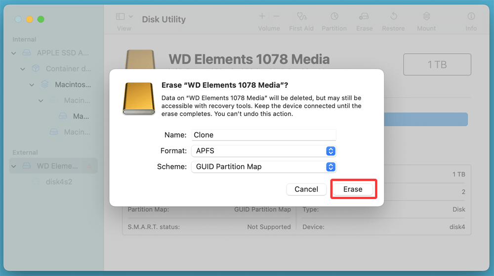 Format the External Drive