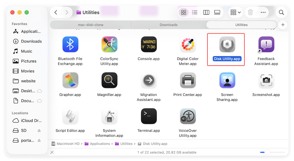 clone portable hard drive to Mac